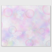 Roze vlinderpatroon cadeaupapier (Vlak)