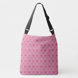 Roze vlinderpatroon crossbody tas