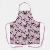 Roze vlinderpatroon schort (Voorkant)