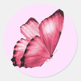 Roze vlinderronde envelop ronde sticker