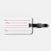 Roze vlinders Aangepaste monogram bagagerek Bagagelabel (Achterkant horizontaal)