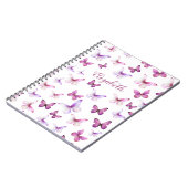  Roze Vlinders Aangepaste Naam Notitieboek (Linkerzijde)