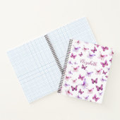  Roze Vlinders Aangepaste Naam Notitieboek (Binnen)