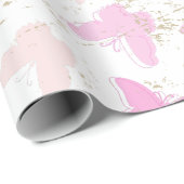 roze vlinders AOP Cadeaupapier (Rol Hoek)