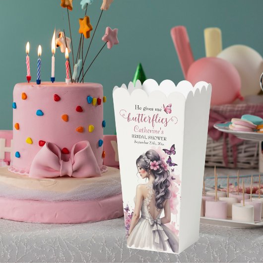 Roze Vlinders Bloemen Trouwjurk Vrijgezellenfeest Bedankdoosjes