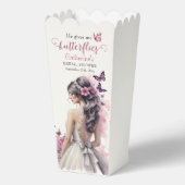Roze Vlinders Bloemen Trouwjurk Vrijgezellenfeest Bedankdoosjes (Voorkant)