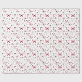 Roze Vlinders Cadeaupapier
