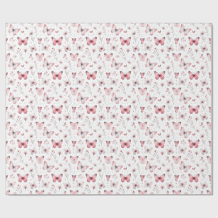 Roze Vlinders Cadeaupapier