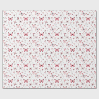 Roze Vlinders Cadeaupapier