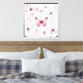 Roze Vlinders Canvas Afdruk (Insitu (Slaapkamer))