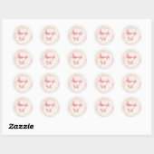 Roze Vlinders Cirkel Retouradres Ronde Sticker (Vel)