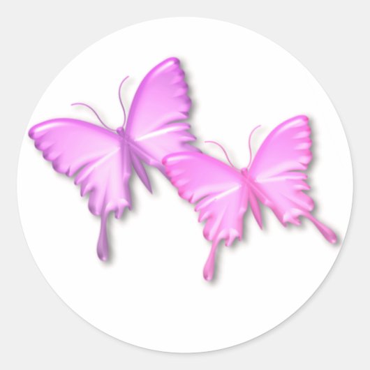 Roze Vlinders Design Sticker (Voorkant)
