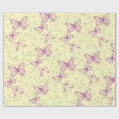 Roze Vlinders en Bellen Cadeaupapier (Vlak)