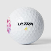 Roze vlinders en bloemen patroon golfballen (Logo)