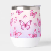 Roze vlinders en bloemenpatroon (Links)