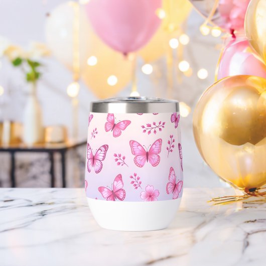 Roze vlinders en bloemenpatroon (Vrijgezellenfeest (Gedraaid) )