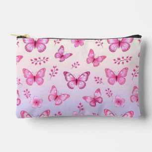 Roze vlinders en bloemenpatroon etui