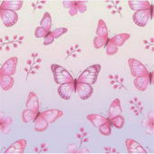 Roze vlinders en bloemenpatroon sticker (Voorkant)