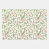  roze vlinders en groen blad inpakpapier vel (Voorkant 3)