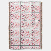 Roze Vlinders en Hartjes Romantisch Deken (Voorkant Verticaal)