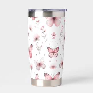 Roze Vlinders Geïsoleerde Drinkbeker