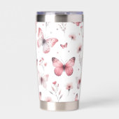 Roze Vlinders Geïsoleerde Drinkbeker (Voorkant)