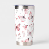 Roze Vlinders Geïsoleerde Drinkbeker (Rechts)