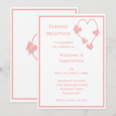 Roze Vlinders Hart bruiloft receptie Kaart (Voorkant / Achterkant)