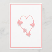 Roze Vlinders Hart Ontwerp Bruiloft Menu (Achterkant)