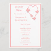 Roze Vlinders Hart Ontwerp Bruiloft Menu (Voorkant)