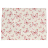 Roze vlinders in crème groot cadeauzakje (Achterkant)