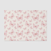 Roze vlinders in crème tissuepapier (Voorkant)