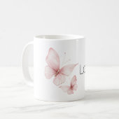 Roze Vlinders Liefde Koffiemok (Voorkant links)