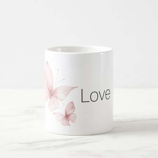 Roze Vlinders Liefde Koffiemok (Center)