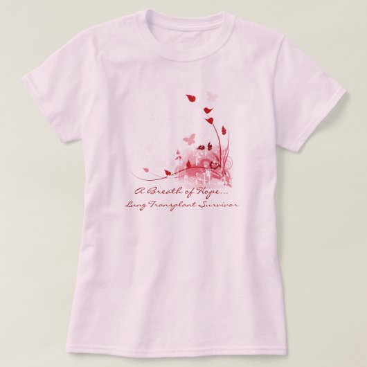 Roze vlinders - Lung Transplant Survivor Shirt (Design voorkant)