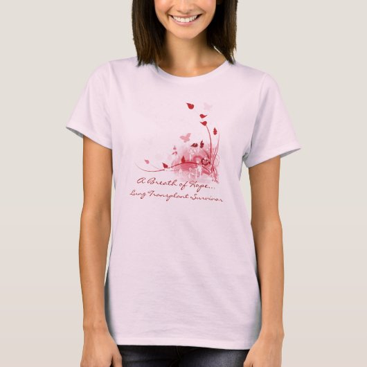 Roze vlinders - Lung Transplant Survivor Shirt (Voorkant)