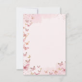  Roze Vlinders Meisje 1e Eerste Verjaardag Bedankkaart (Achterkant)