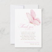 Roze Vlinders Meisje Baby shower Dank je kaart (Voorkant)