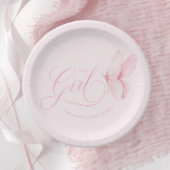 Roze Vlinders Meisje Baby shower Papier Borden Papieren Bordje