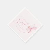Roze Vlinders Meisje Baby shower Papier servetten (Hoek)