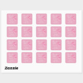 Roze Vlinders Meisjes Twins Baby shower Dank u Vierkante Sticker (Vel)