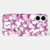 Roze Vlinders Modern Elegant Custom Monogram Case-Mate iPhone Case (Achterkant (horizontaal))