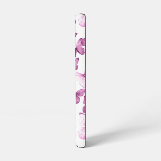 Roze Vlinders Modern Elegant Custom Monogram Samsung Galaxy Hoesje (Linkerkant)