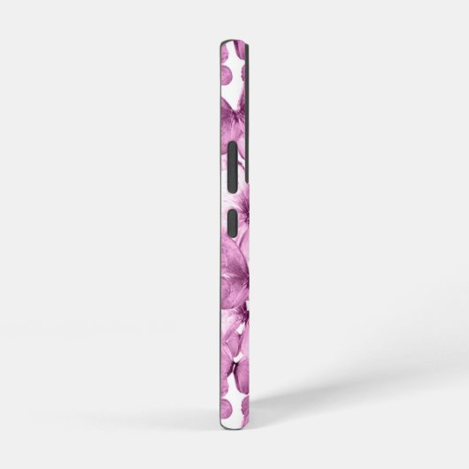 Roze Vlinders Modern Elegant Custom Monogram Samsung Galaxy Hoesje (Rechterkant)