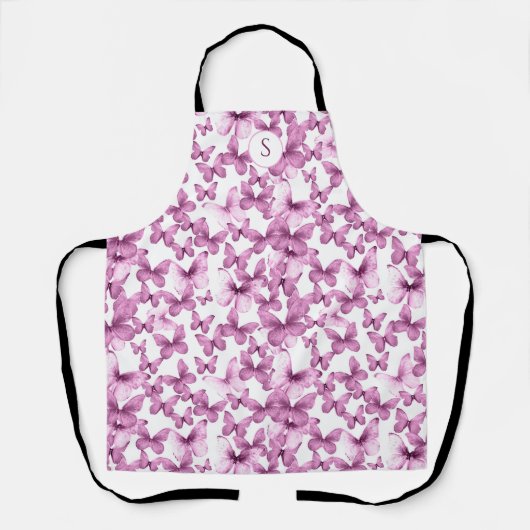Roze Vlinders Modern Elegant Custom Monogram Schort (Voorkant)