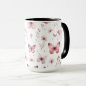 Roze Vlinders Mok (Voorkant rechts)