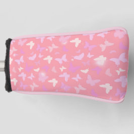 Roze Vlinders Naadloos Patroon Golfheadcover