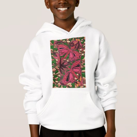 Roze vlinders, op een gouden achtergrond (Voorkant)