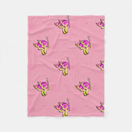 roze vlinders patroon fleece deken