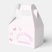 Roze Vlinders Quinceanera Bedankdoosjes (Voorkant Zijde)